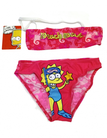 Dívčí dvojdílné plavky / bikiny / Lisa Simpson růžová 4 Y