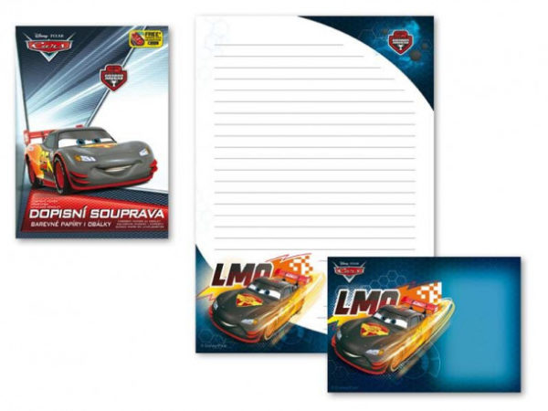 Dopisní papír barevný LUX 5+10 Disney / Cars 2 / Auta