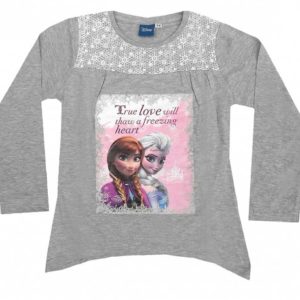 Bavlněná Tunika S Dlouhým Rukávem Šedá Frozen / Ledové Království