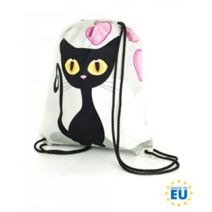 GYM BAG / PYTLÍK BLACK CAT / ČERNÁ KOČKA / 30 X 45 CM