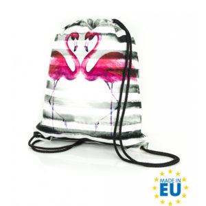 GYM BAG / PYTLÍK S MOTIVEM PLAMEŇÁKA / FLAMINGO / 30 X 45 CM