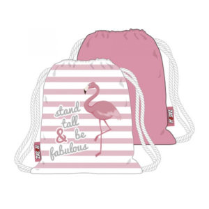 GYM BAG / PYTLÍK S MOTIVEM PLAMEŇÁKA / FLAMINGO / 44,5 X 38 CM