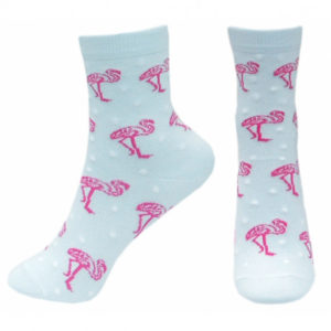Ponožky Plameňák / Flamingo 3 páry modré šedé 23/26