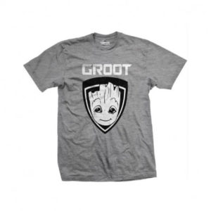 Tričko s krátkým rukávem Strážci Galaxie / GUARDIANS OF THE GALAXY / GROOT SHIELD / ŠEDÉ/VELIKOST XL